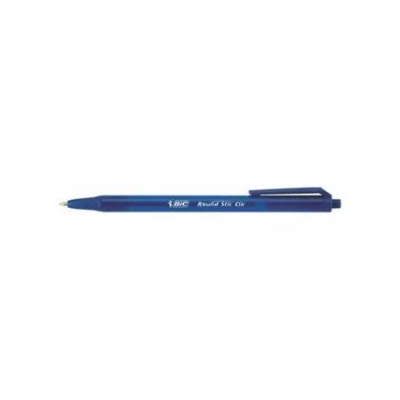 Golyóstoll, 0,32 mm, nyomógombos, BIC "Round Stic Clic", kék