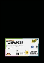 Színes papír, A4, 130 g, 100 lap, FOLIA, fekete