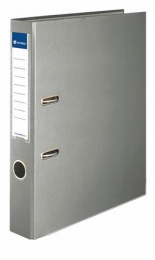 Iratrendező, 50 mm, A4, PP/karton, élvédő sínnel, VICTORIA OFFICE, "Basic", szürke